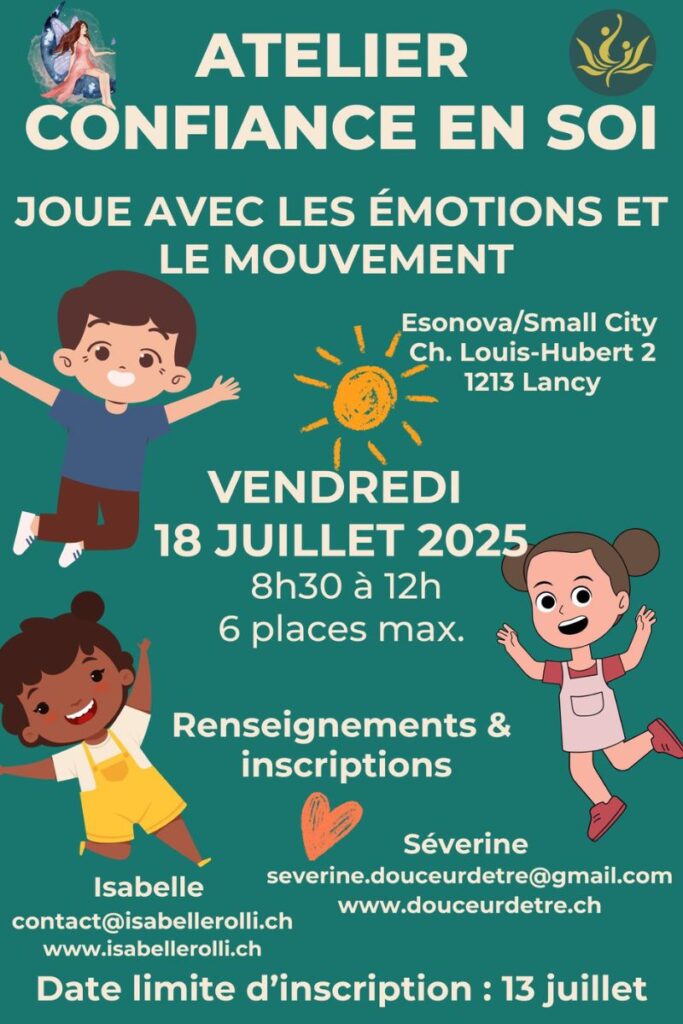 atelier émotions enfants, confiance en soi, jeu, mouvement, hypnose